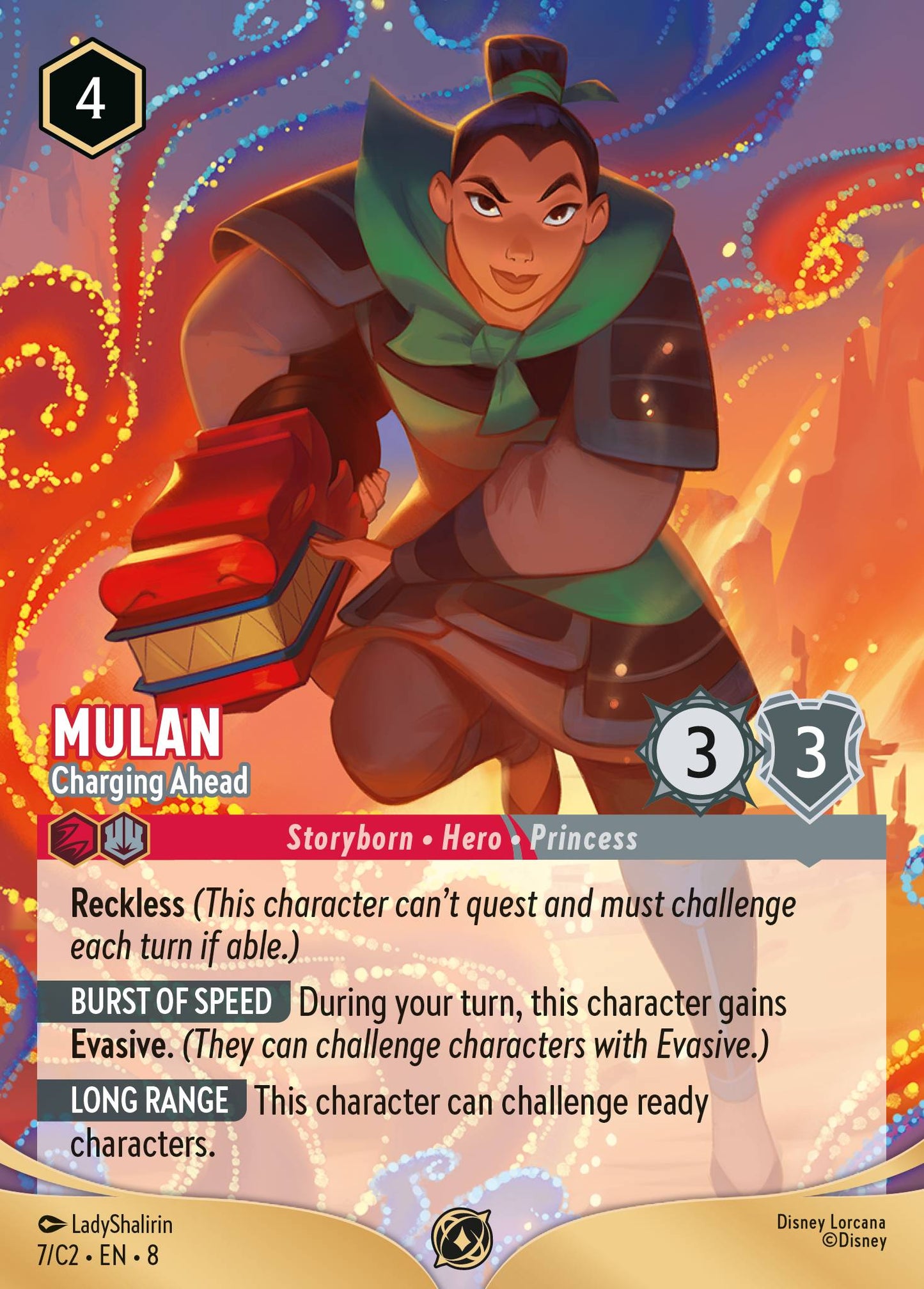 Mulan - Charging Ahead - Disney Lorcana Promo Cards - Normal