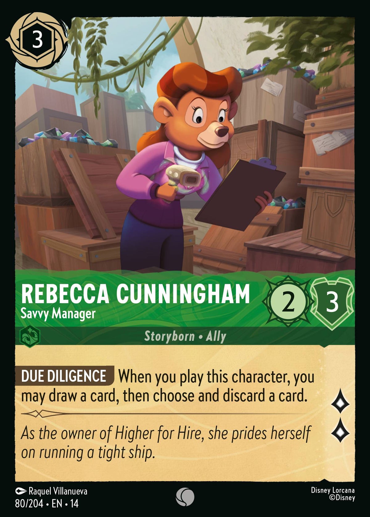 Rebecca Cunningham - Savvy Manager - Common Lorcana Card