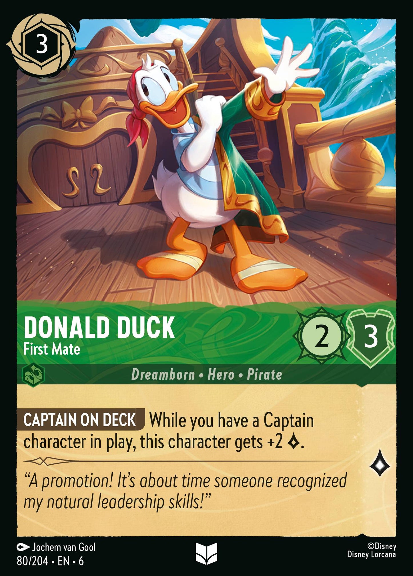 Donald Duck - First Mate - Uncommon Lorcana Card