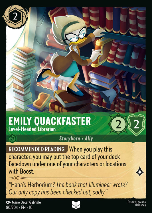 Emily Quackfaster - Level-Headed Librarian - Uncommon Lorcana Card