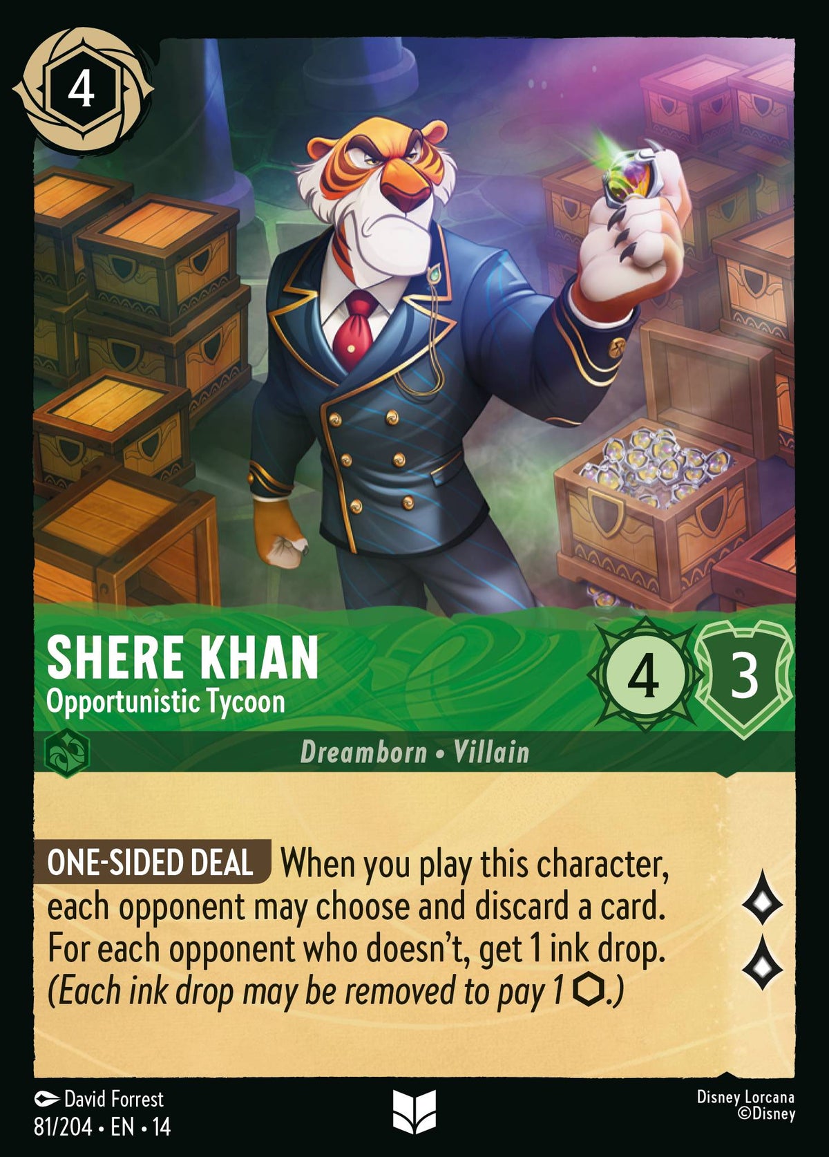 Shere Khan - Opportunistic Tycoon - Uncommon Lorcana Card