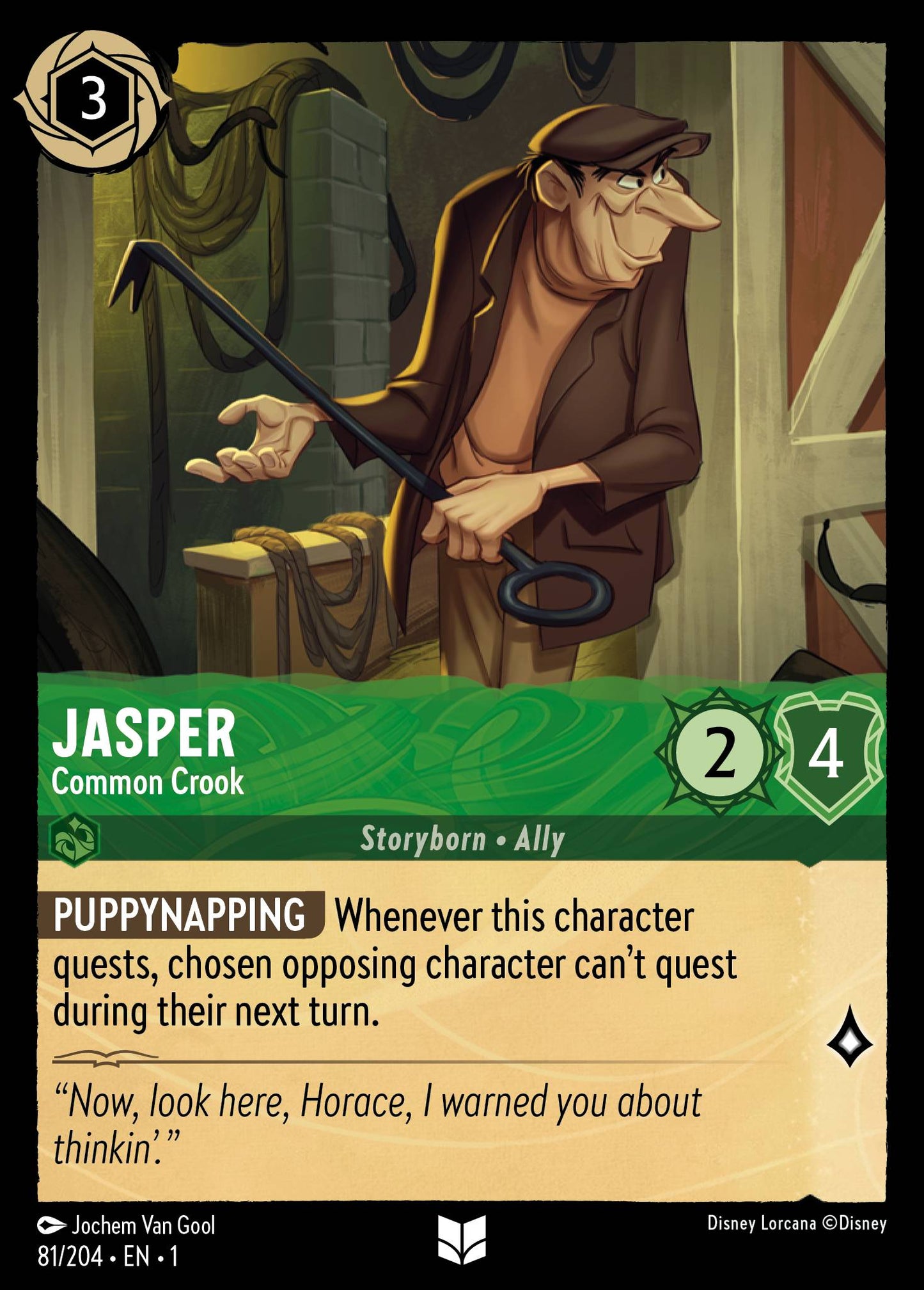 Jasper - Common Crook - Uncommon Lorcana Card
