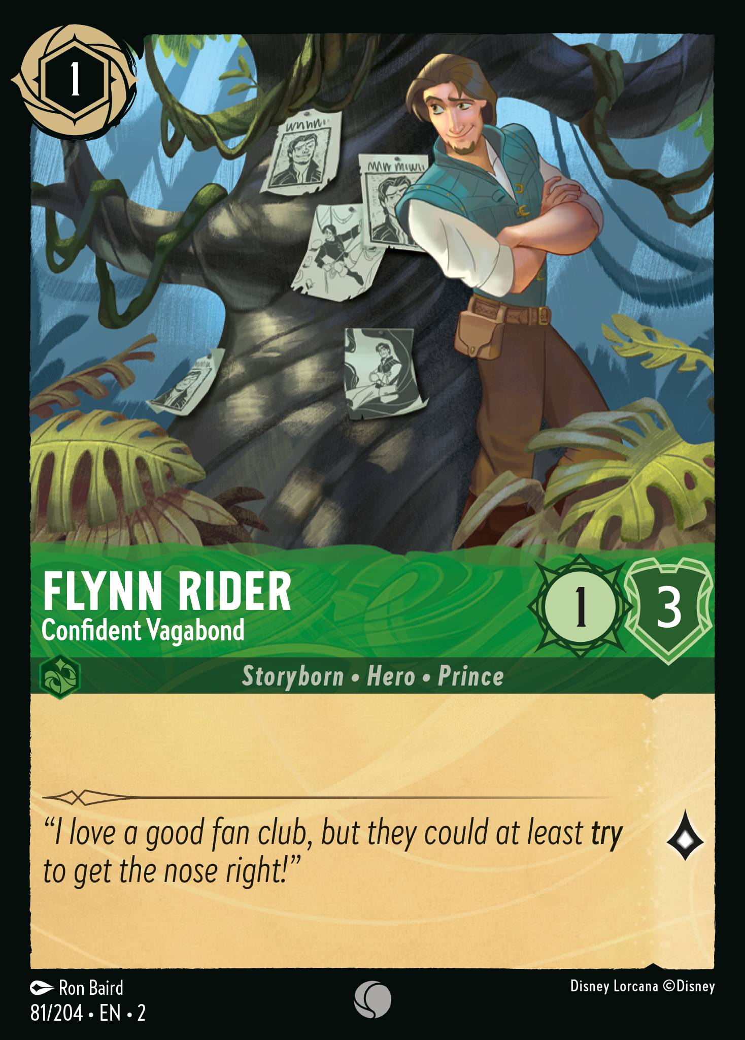Flynn Rider - Confident Vagabond - Common Lorcana Card