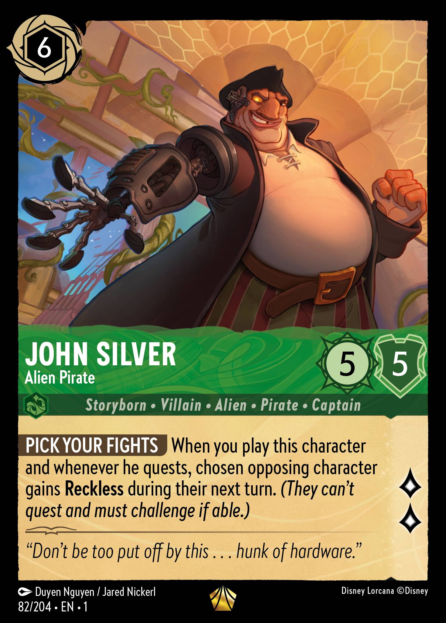John Silver - Alien Pirate - Legendary Lorcana Card