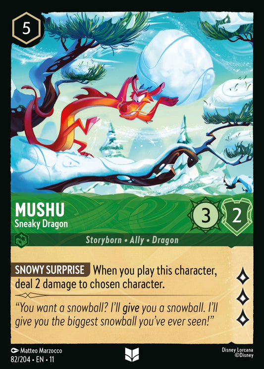 Mushu - Sneaky Dragon - Uncommon Lorcana Card
