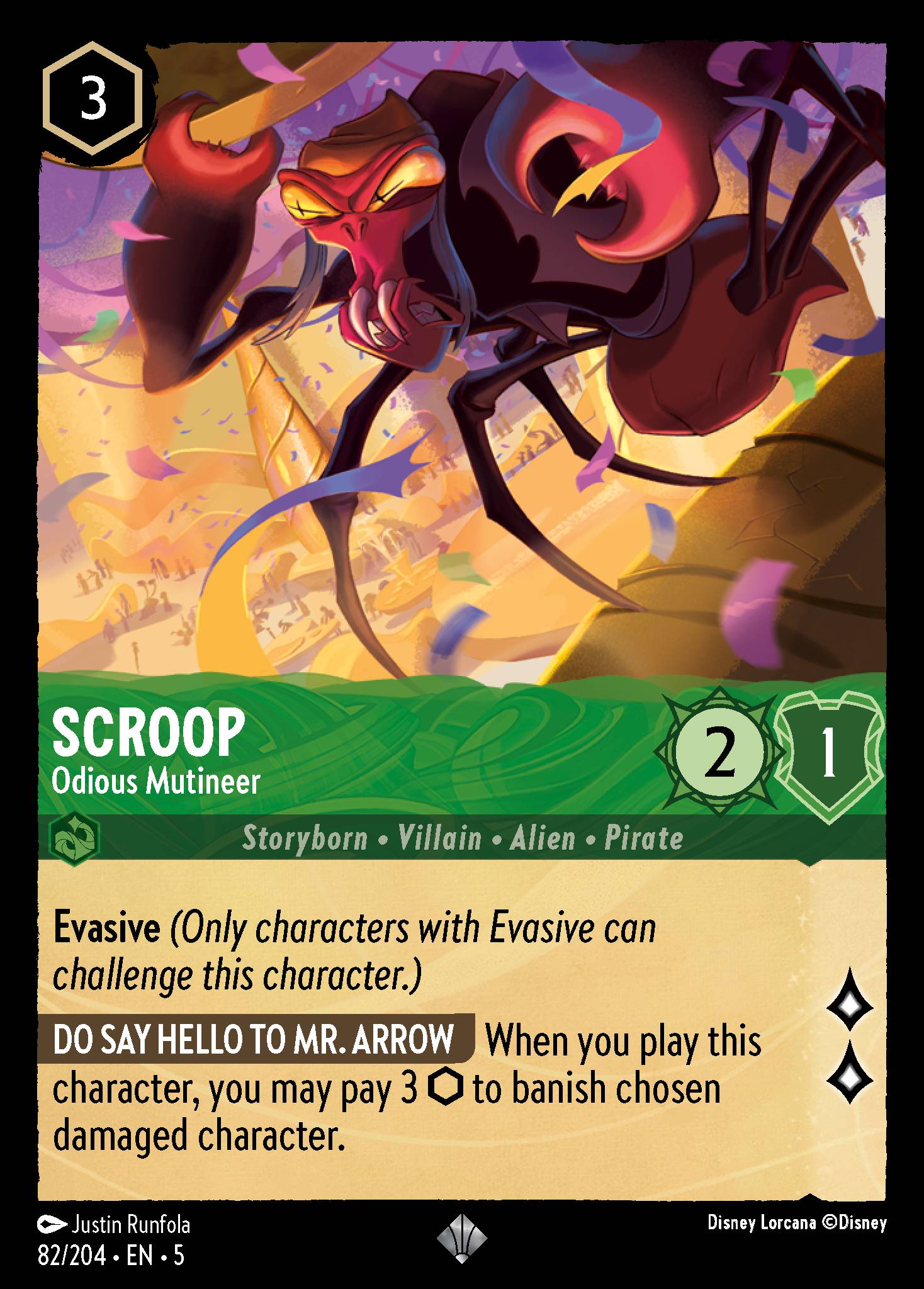 Scroop - Odious Mutineer - Super Rare Lorcana Card
