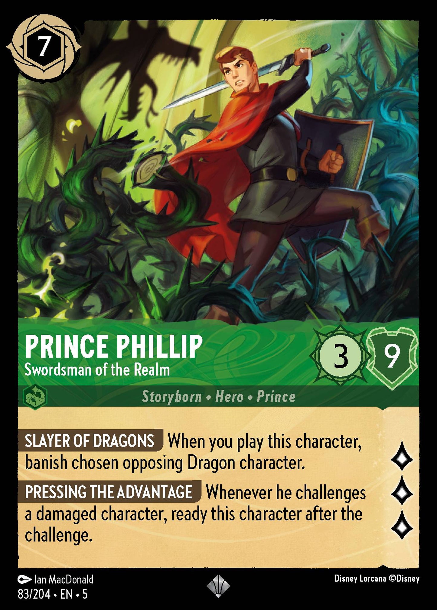 Prince Phillip - Swordsman of the Realm - Super Rare Lorcana Card