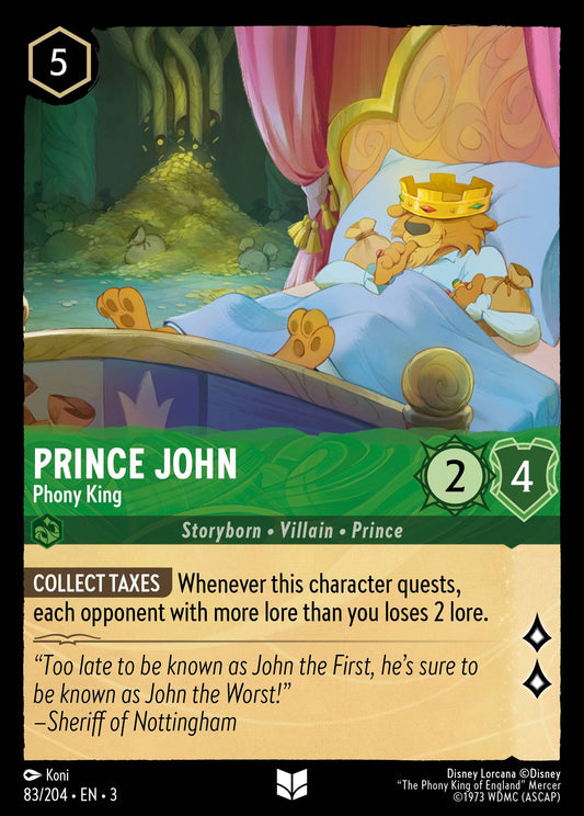 Prince John - Phony King - Uncommon Lorcana Card