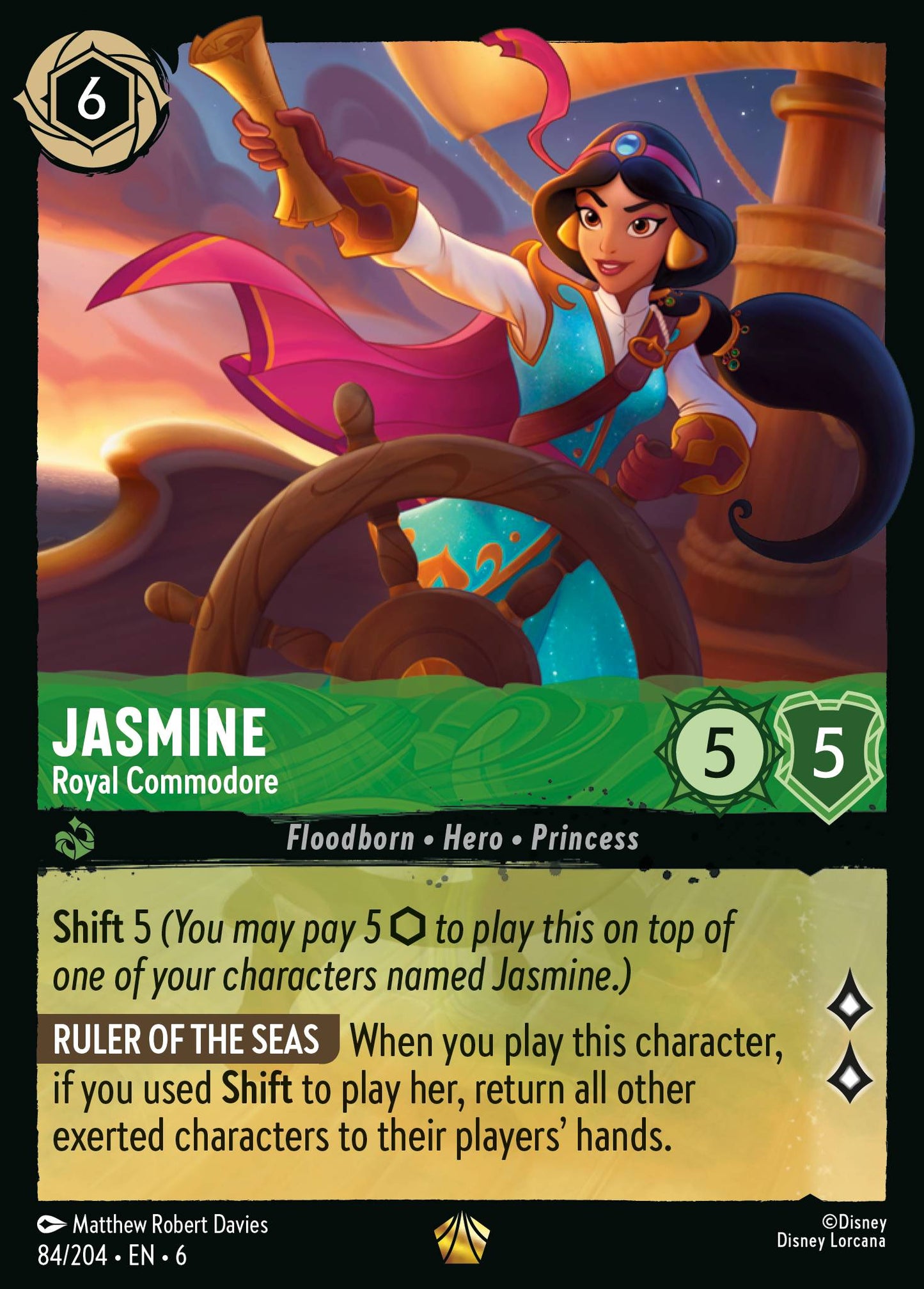 Jasmine - Royal Commodore - Legendary Lorcana Card