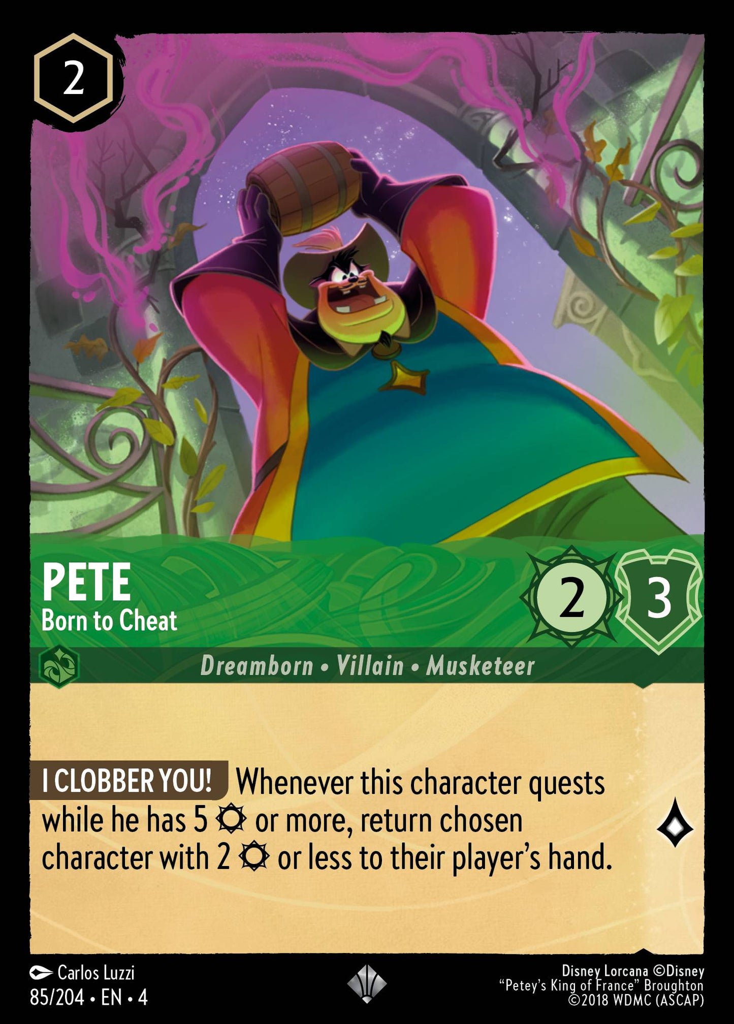 Pete - Born to Cheat - Super Rare Lorcana Card