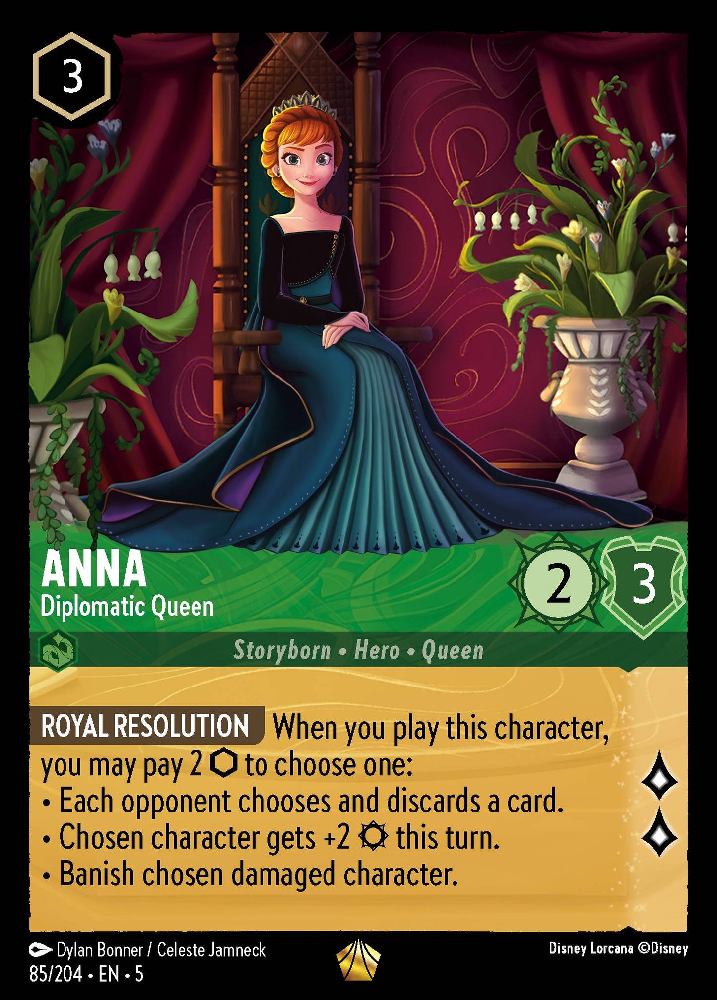 Anna - Diplomatic Queen - Legendary Lorcana Card