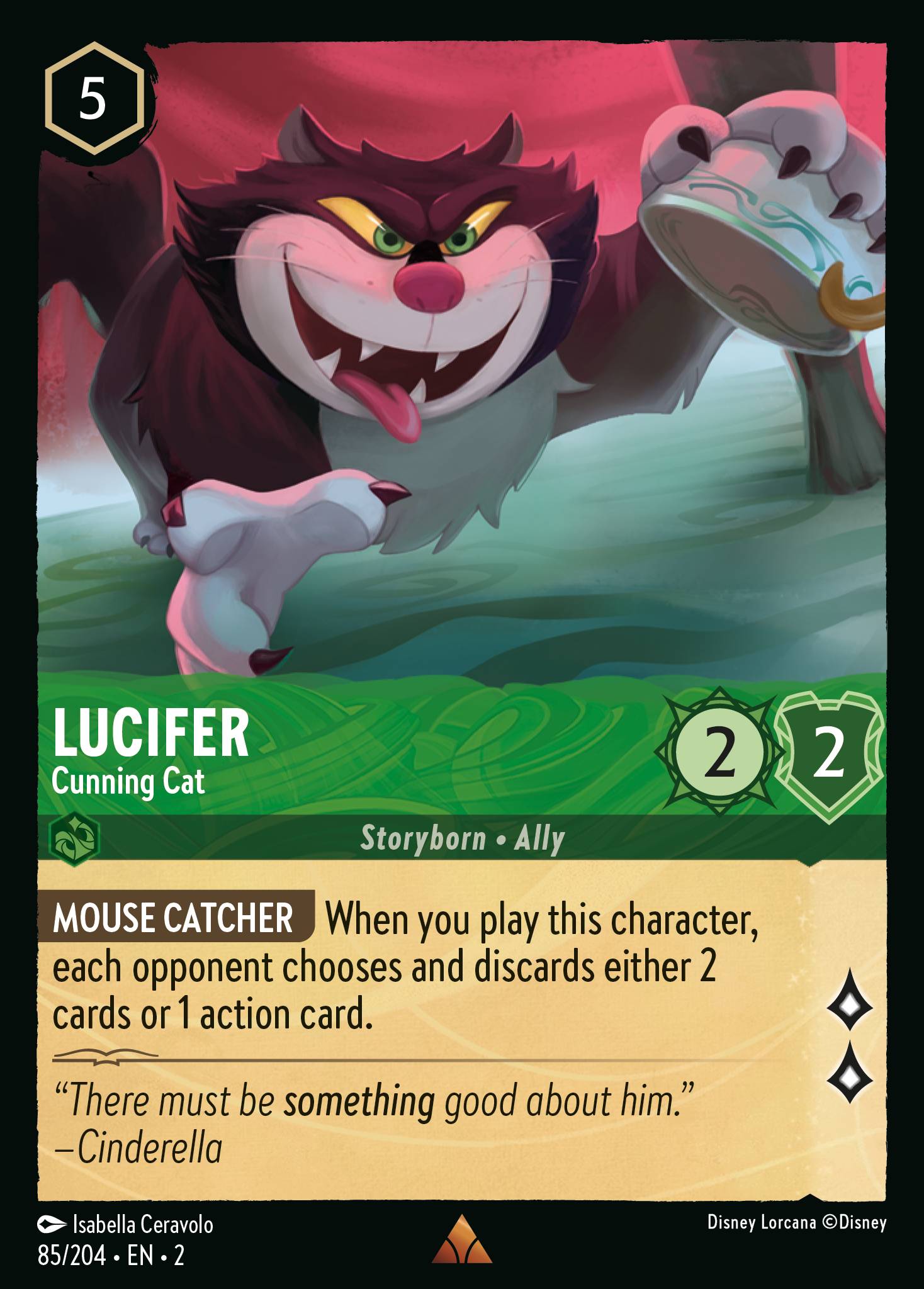 Lucifer - Cunning Cat - Rare Lorcana Card