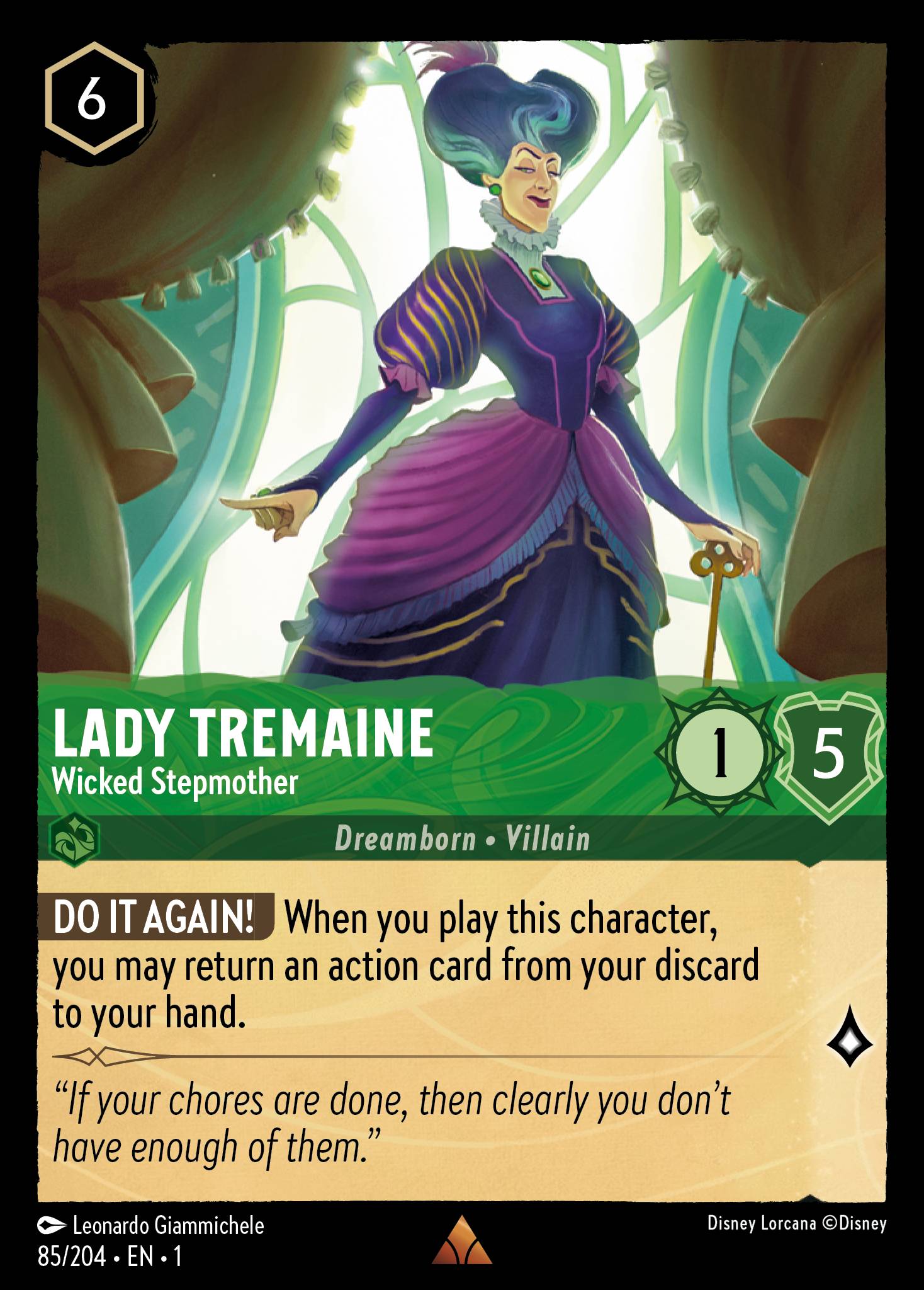 Lady Tremaine - Wicked Stepmother - Rare Lorcana Card