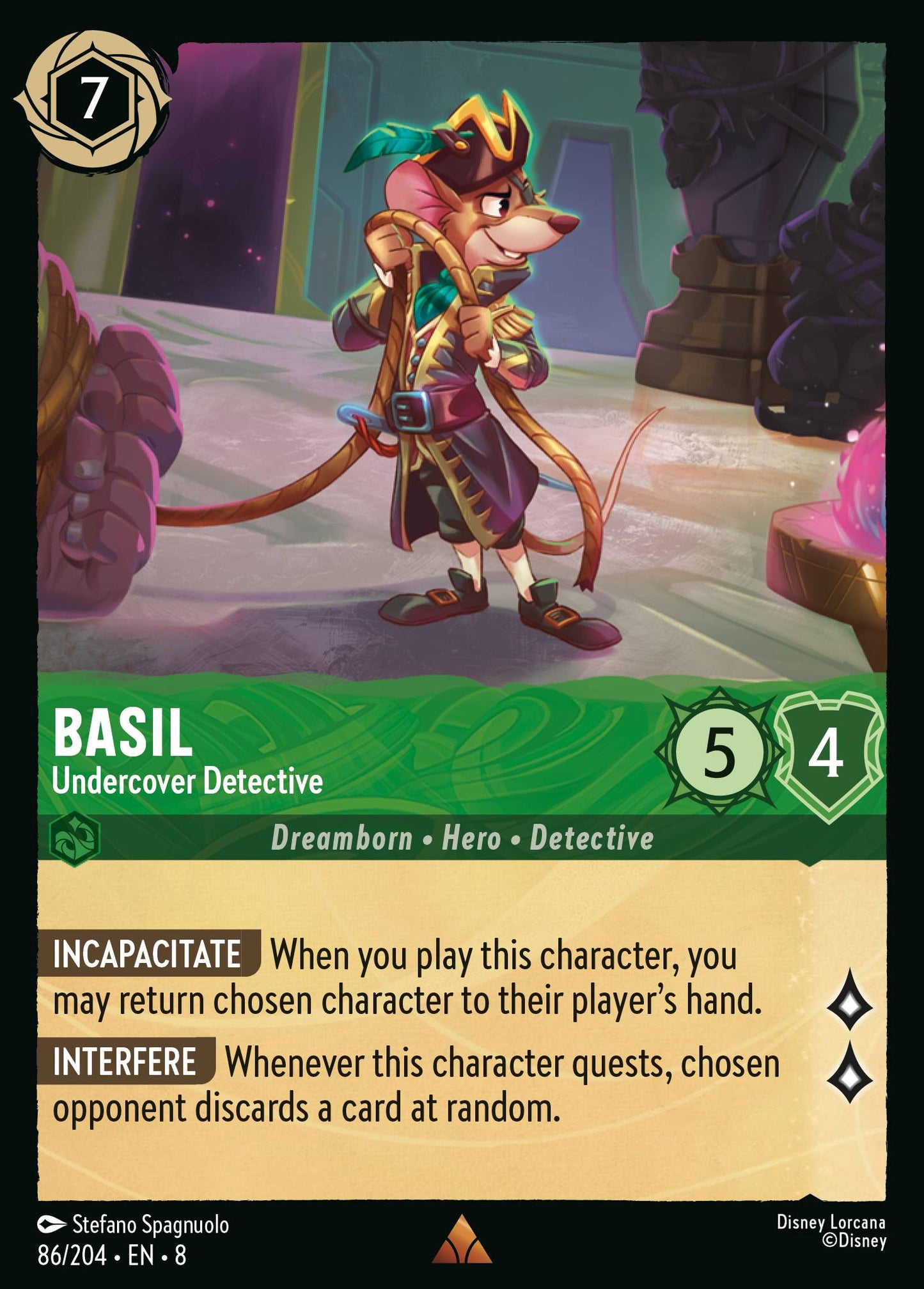 Basil - Undercover Detective - Rare Lorcana Card
