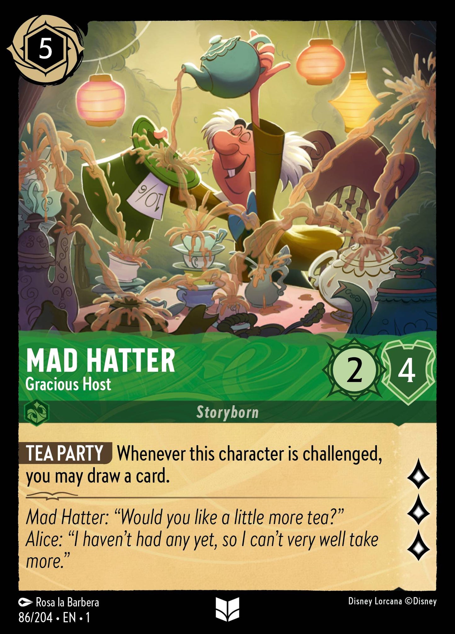 Mad Hatter - Gracious Host - Uncommon Lorcana Card