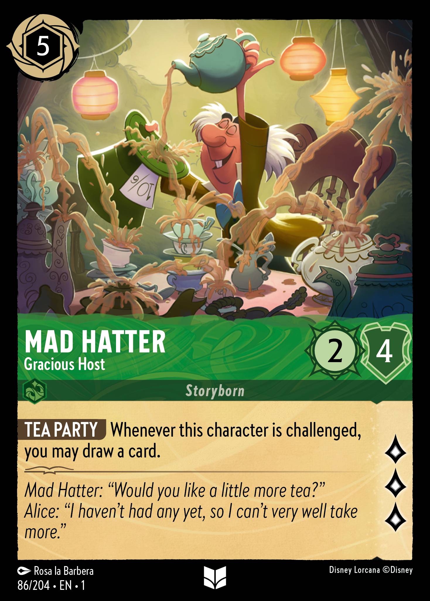 Mad Hatter - Gracious Host - Uncommon Lorcana Card