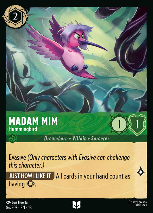 Madam Mim - Hummingbird - Uncommon Lorcana Card