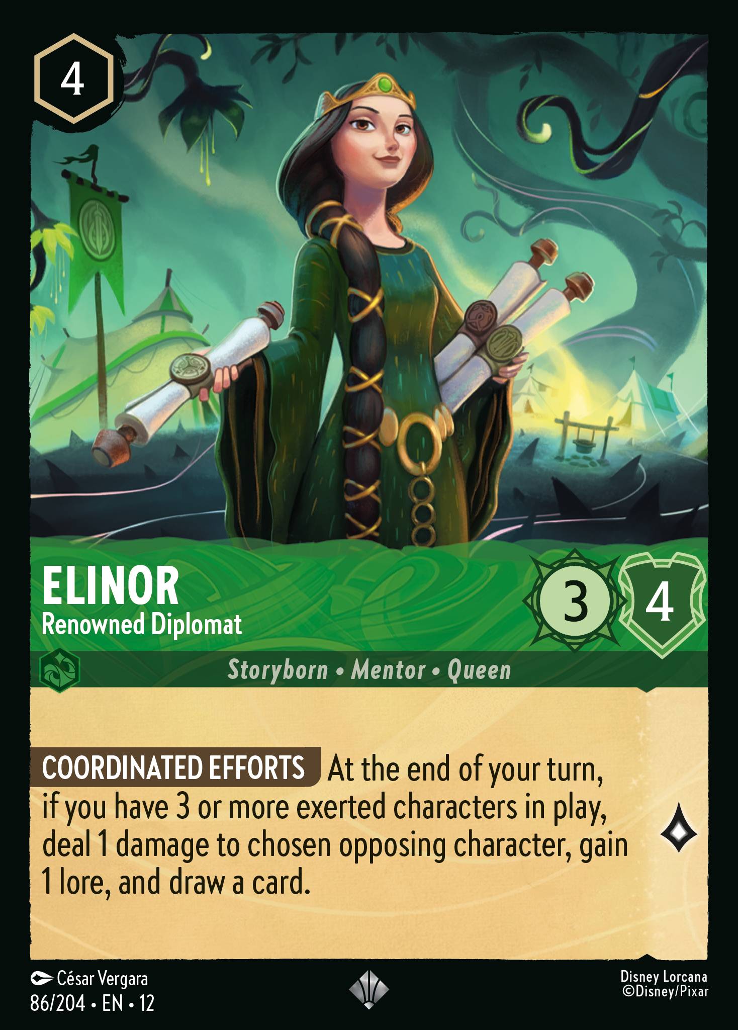 Elinor - Renowned Diplomat - Super Rare Lorcana Card