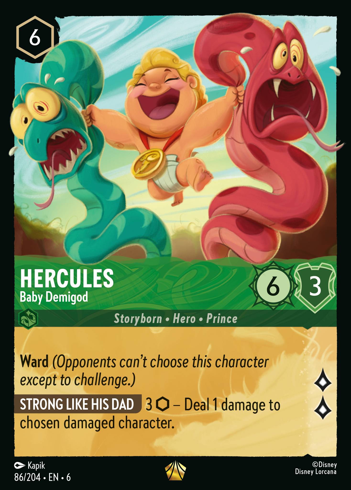 Hercules - Baby Demigod - Legendary Lorcana Card