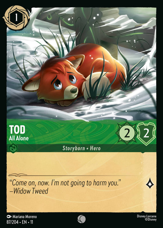 Tod - All Alone - Common Lorcana Card