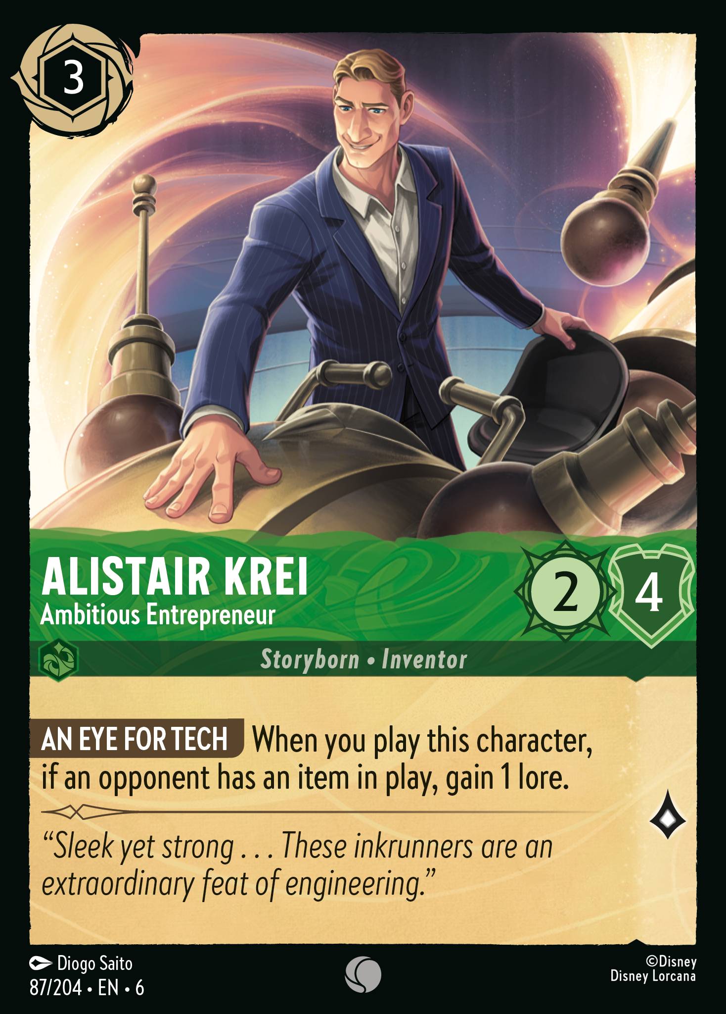 Alistair Krei - Ambitious Entrepreneur - Common Lorcana Card