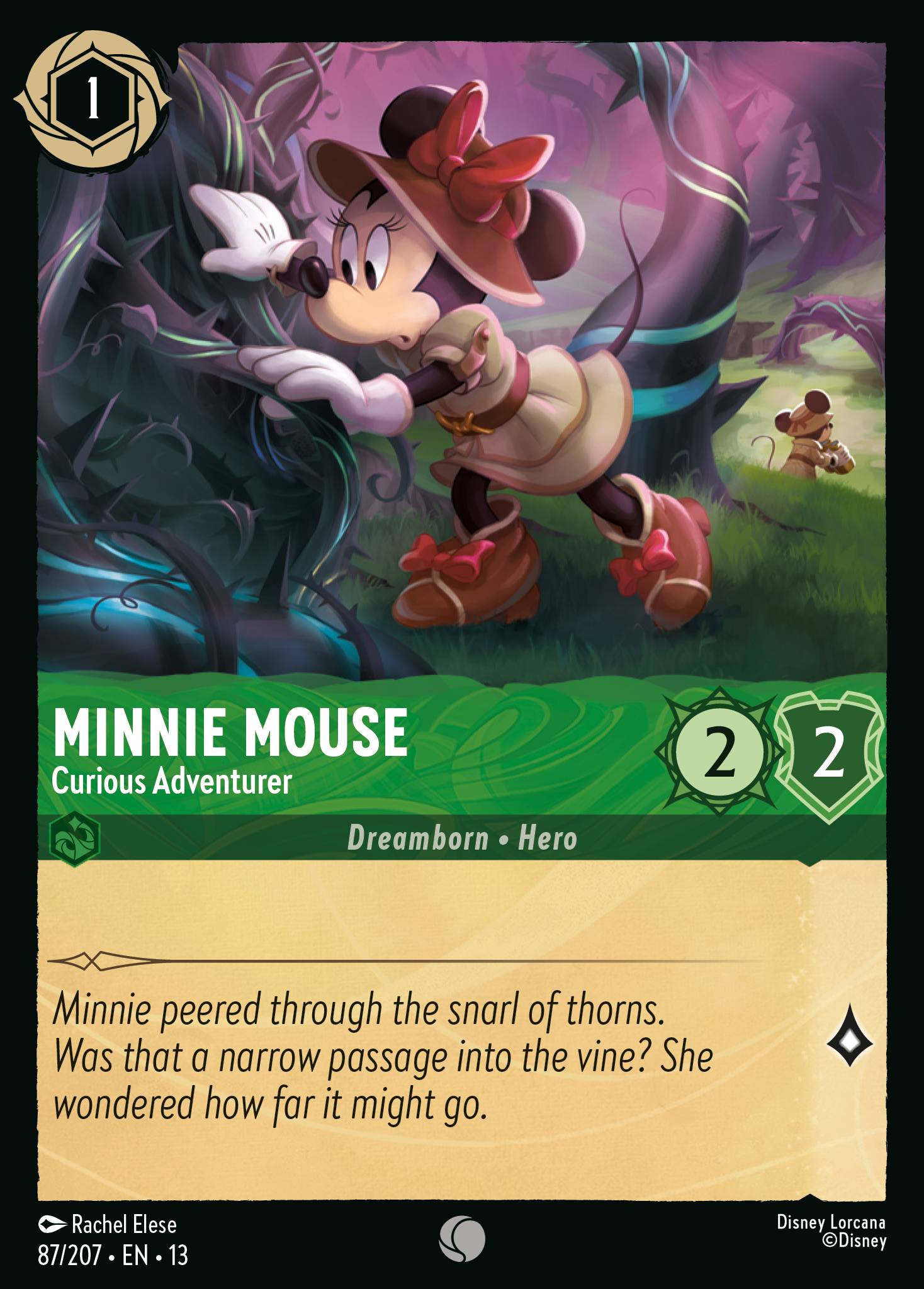 Minnie Mouse - Curious Adventurer - Common Lorcana Card
