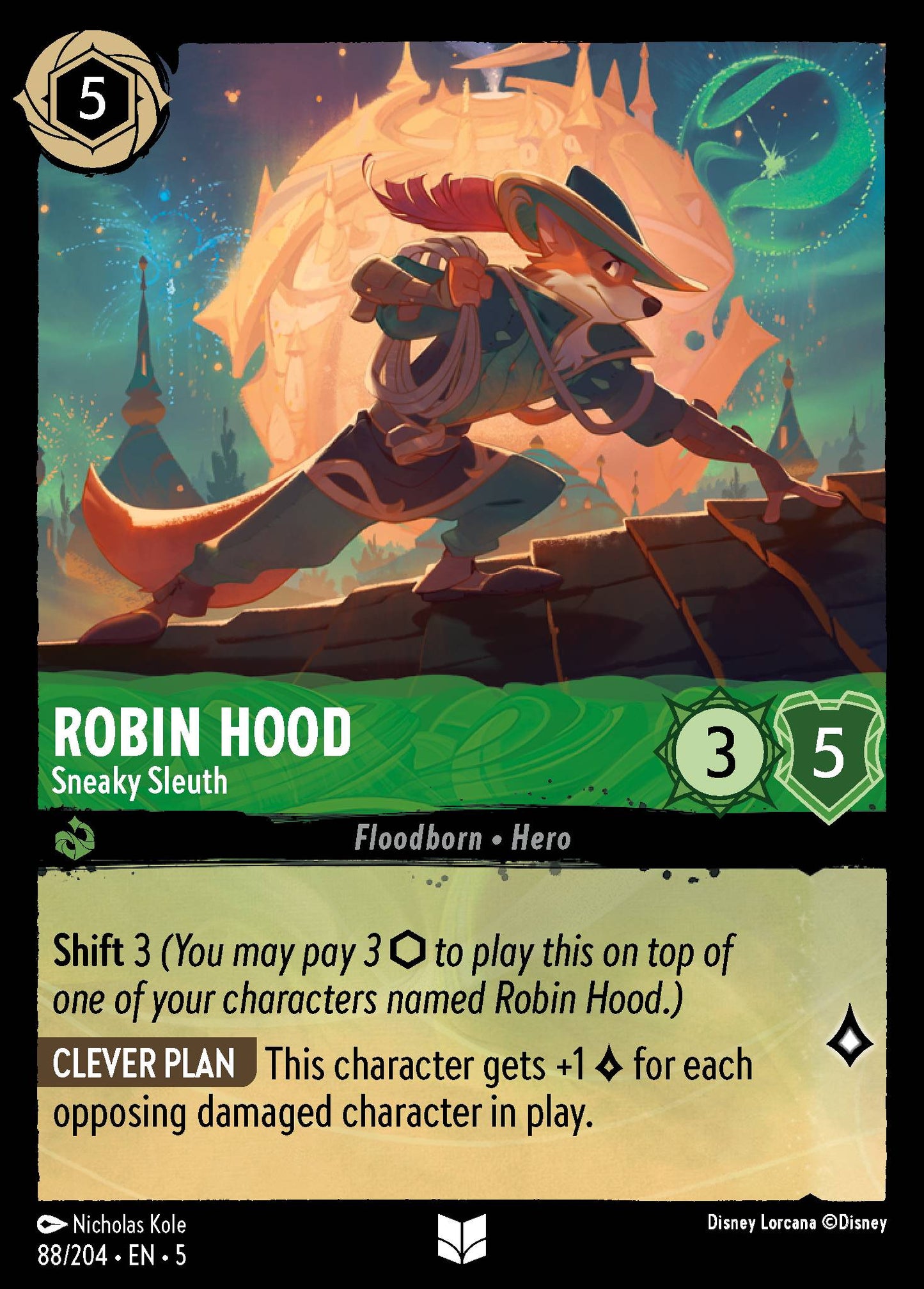 Robin Hood - Sneaky Sleuth - Uncommon Lorcana Card