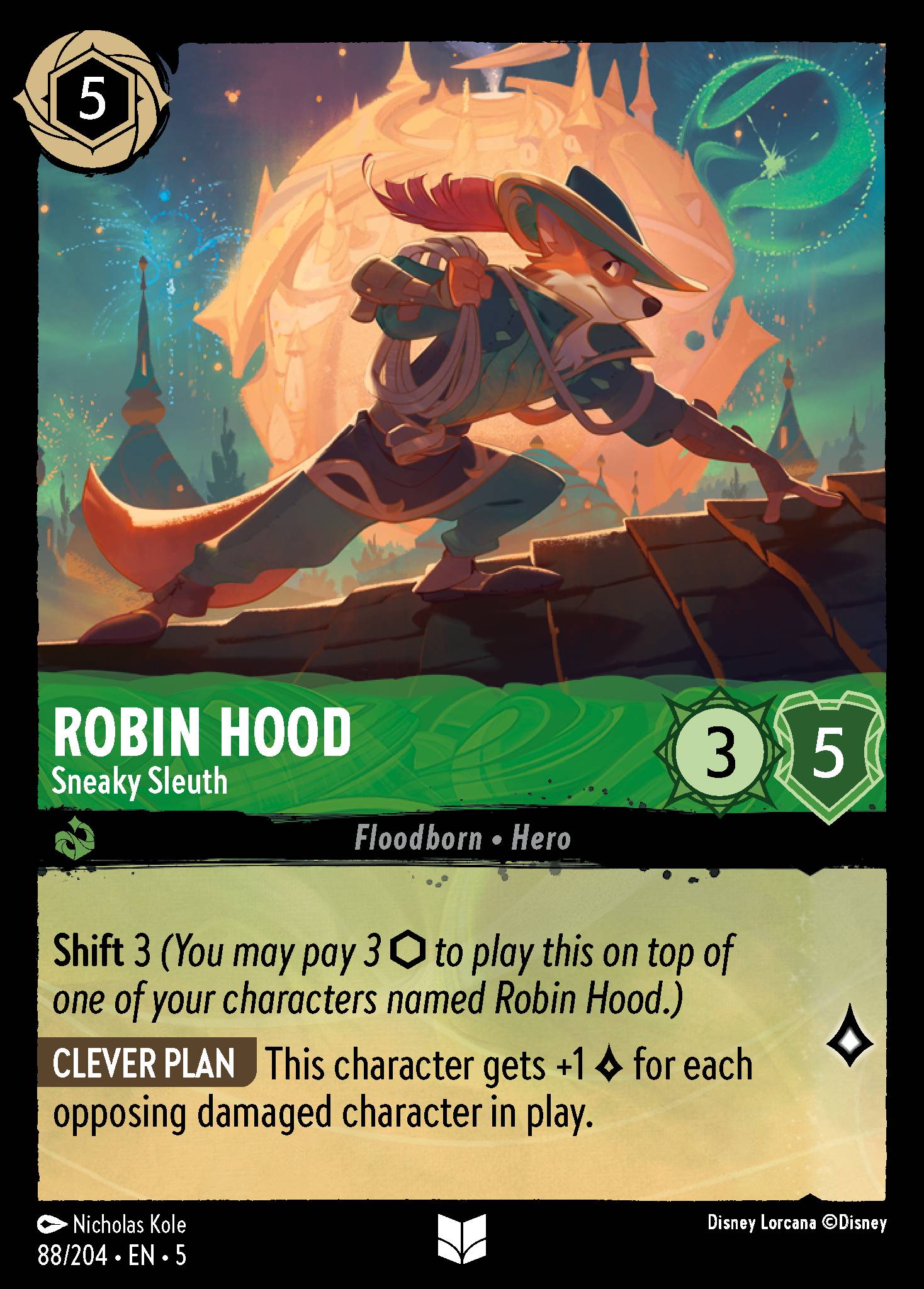 Robin Hood - Sneaky Sleuth - Uncommon Lorcana Card