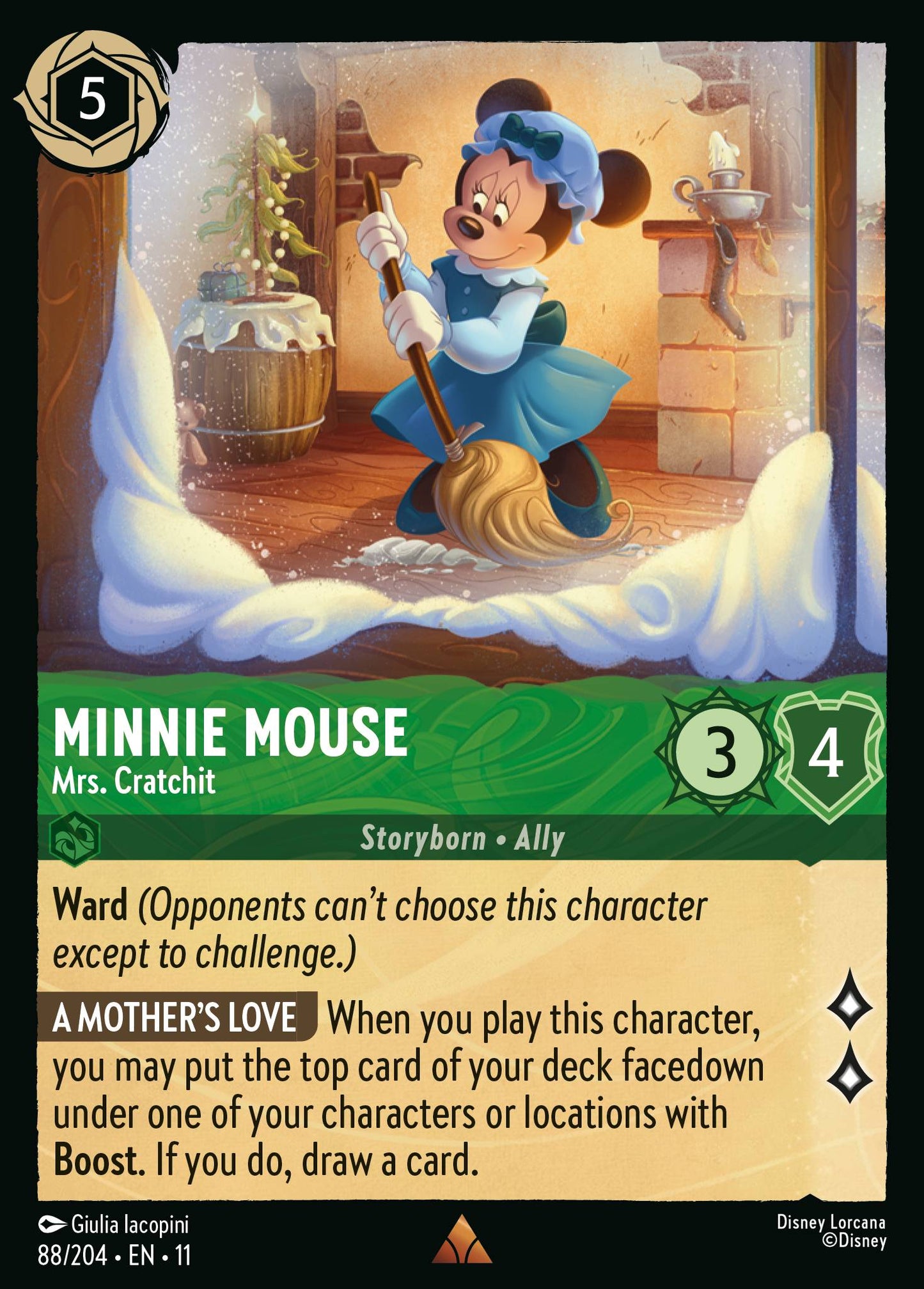 Minnie Mouse - Mrs. Cratchit - Rare Lorcana Card