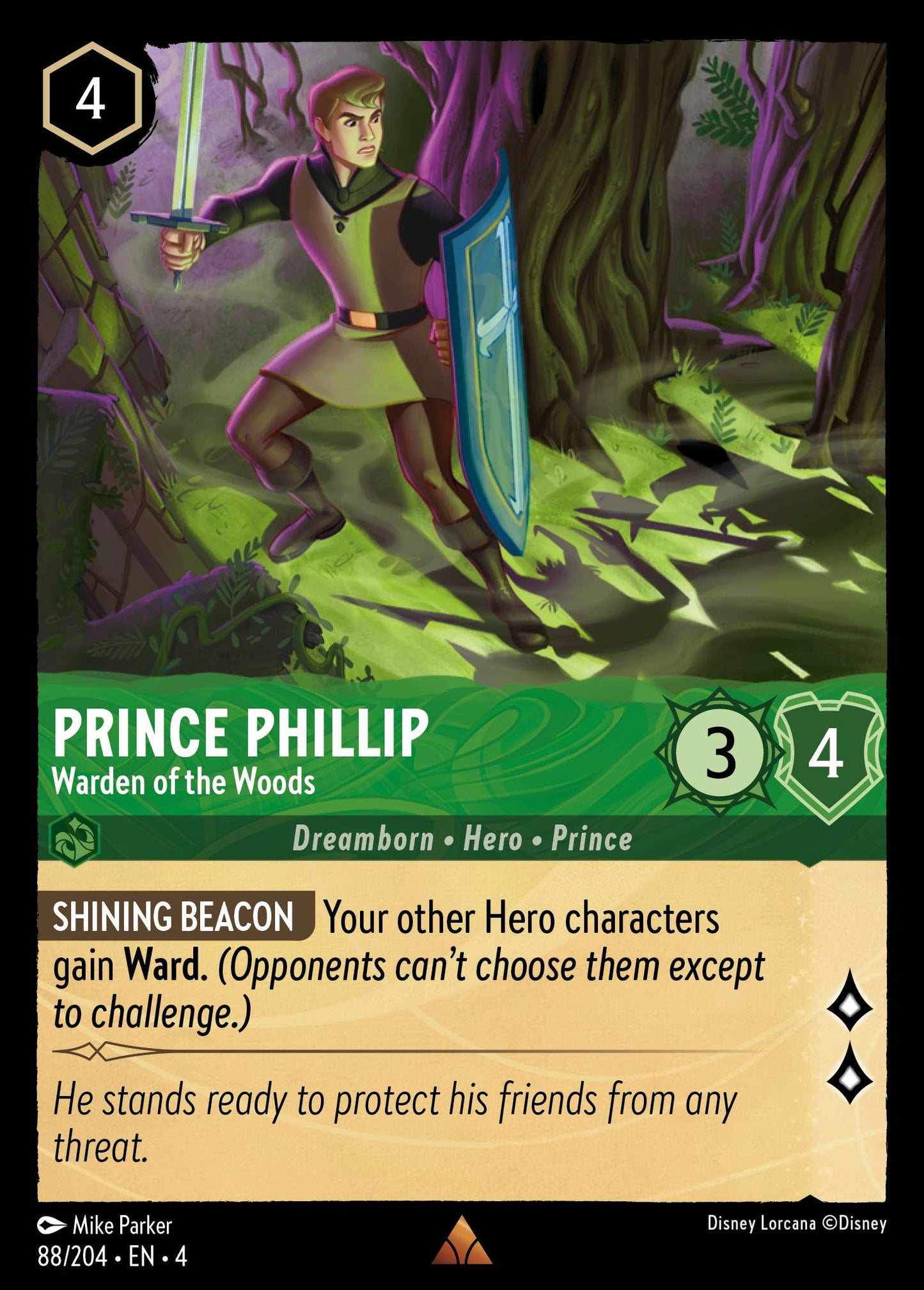 Prince Phillip - Warden of the Woods - Rare Lorcana Card