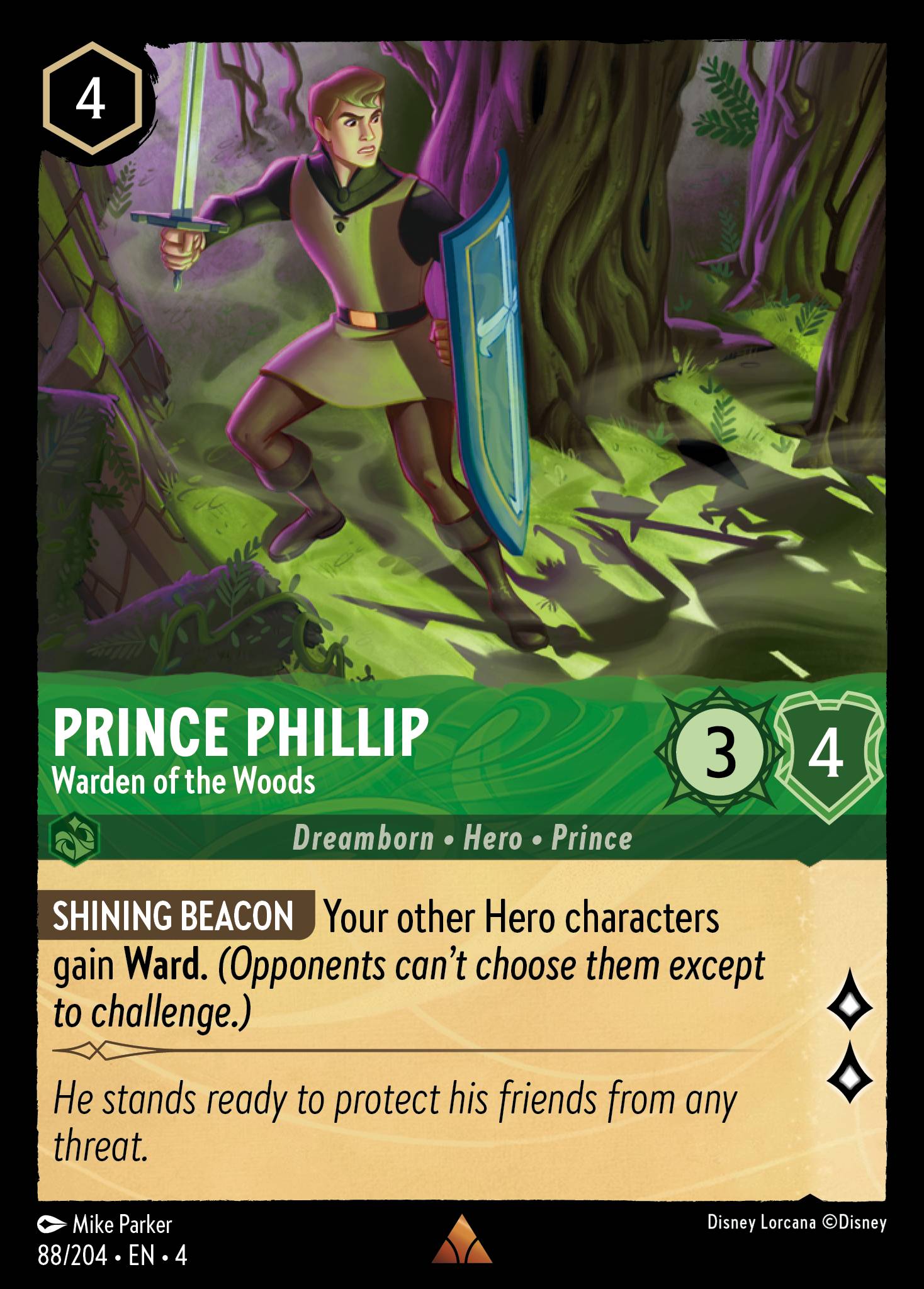 Prince Phillip - Warden of the Woods - Rare Lorcana Card
