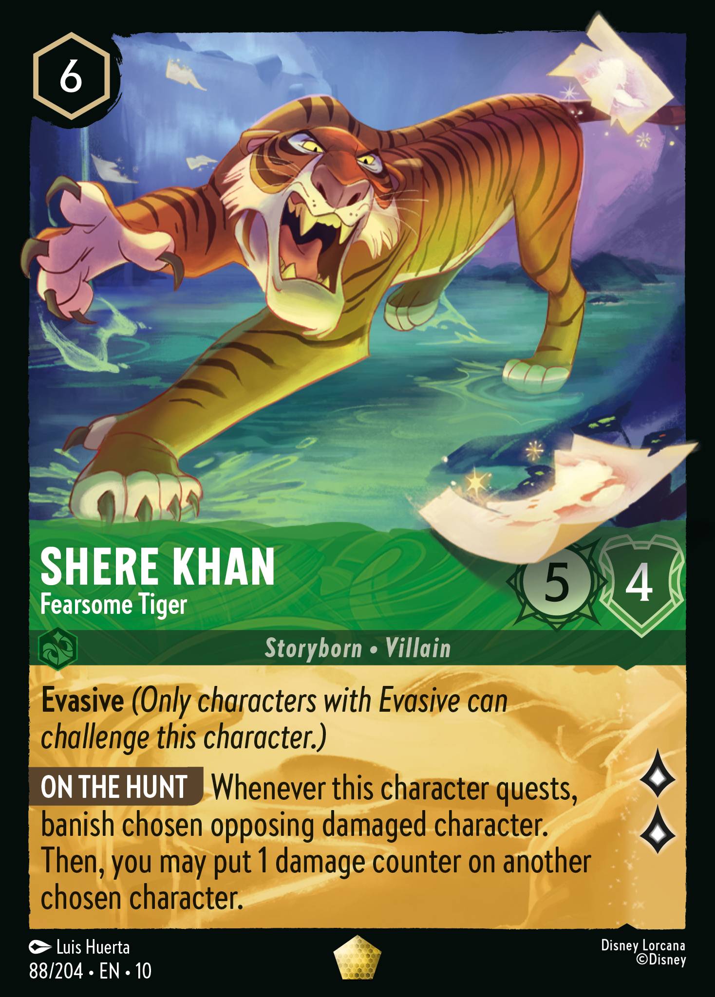 Shere Khan - Fearsome Tiger - Legendary Lorcana Card