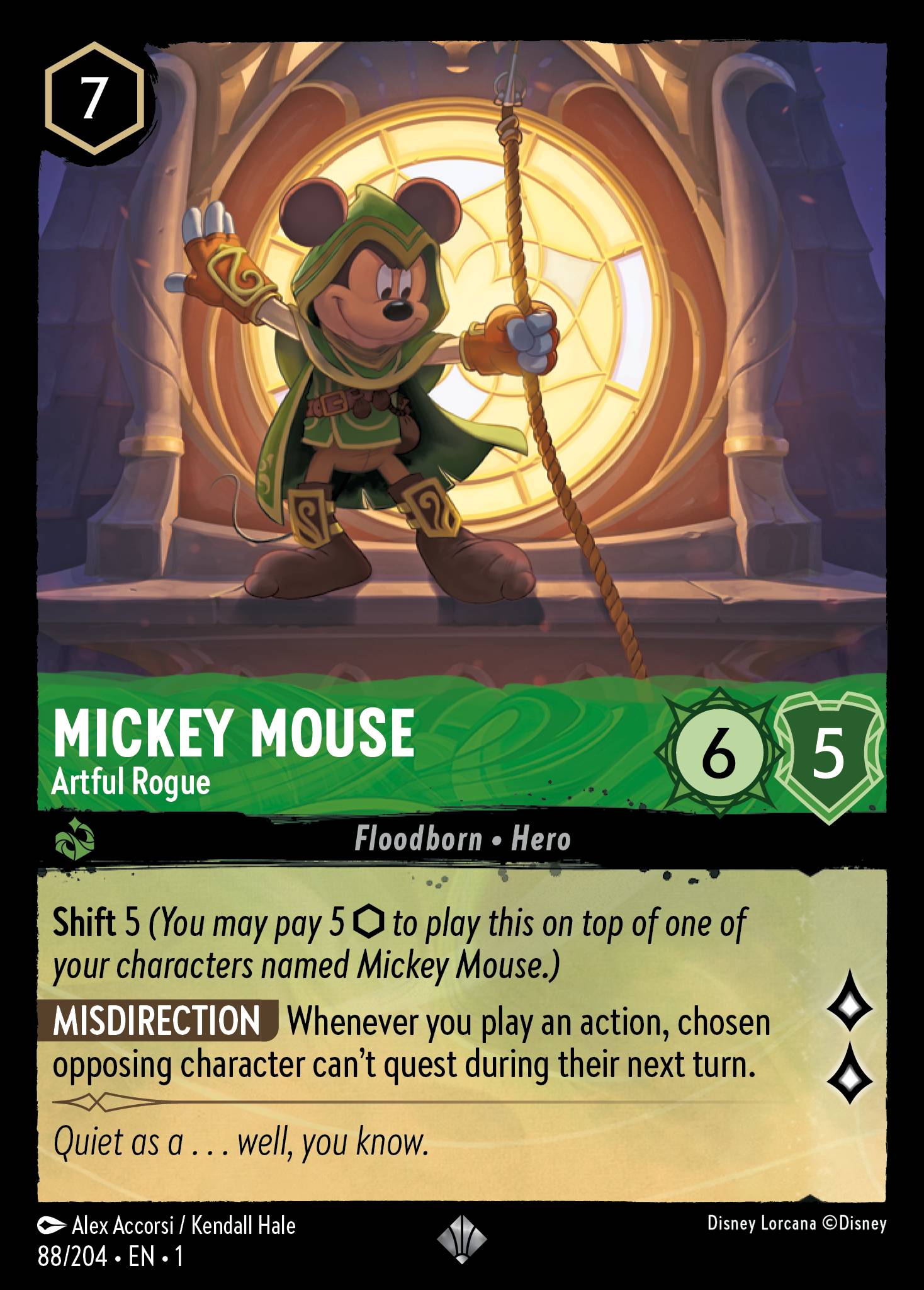 Mickey Mouse - Artful Rogue - Super Rare Lorcana Card