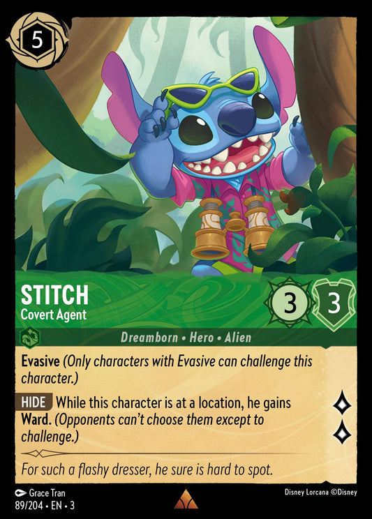 Stitch - Covert Agent (Oversized) - Rare Lorcana Cold Foil Card
