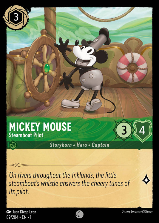 Mickey Mouse - Steamboat Pilot - Common Lorcana Card