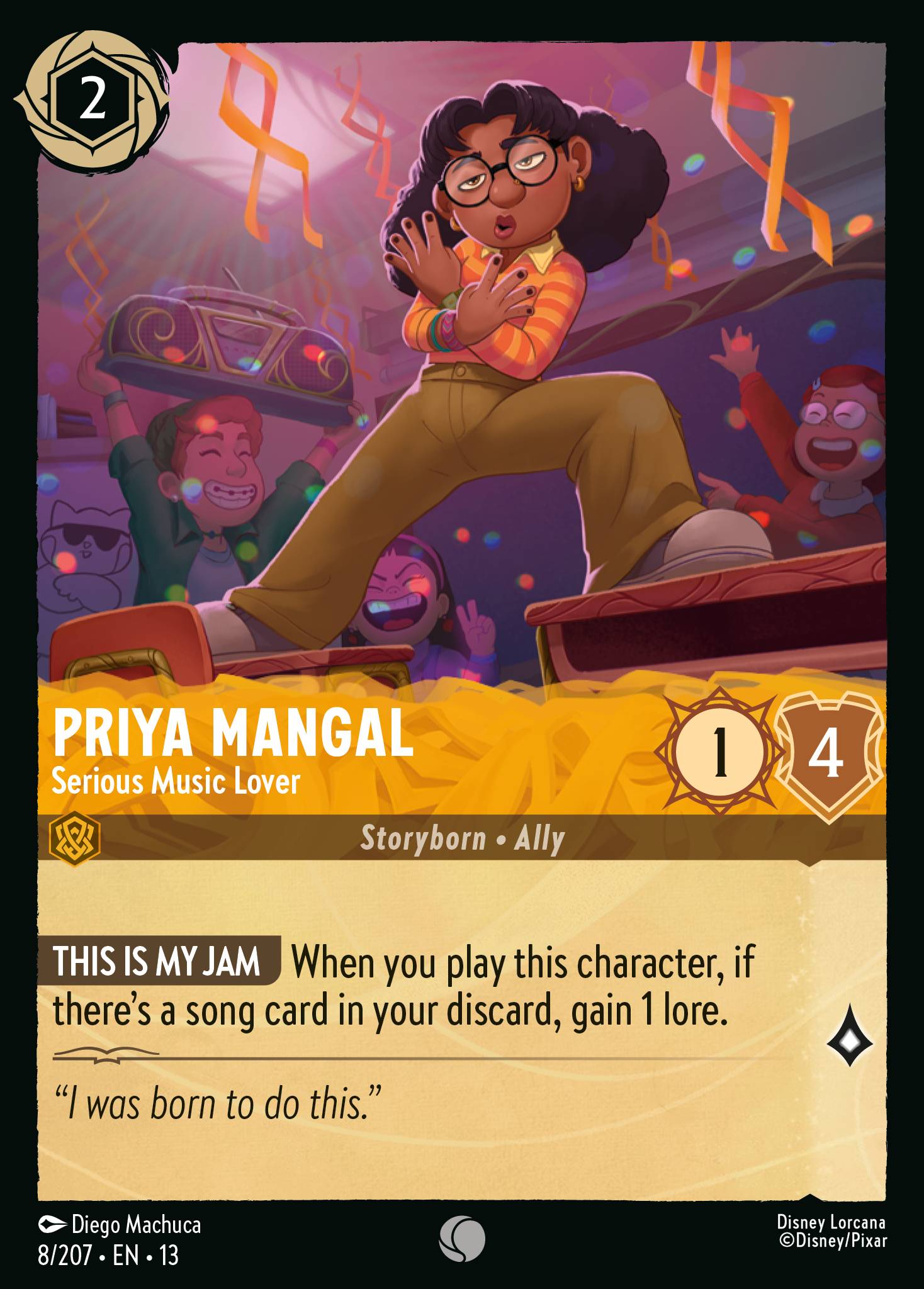 Priya Mangal - Serious Music Lover - Common Lorcana Card