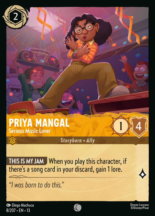 Priya Mangal - Serious Music Lover - Common Lorcana Card