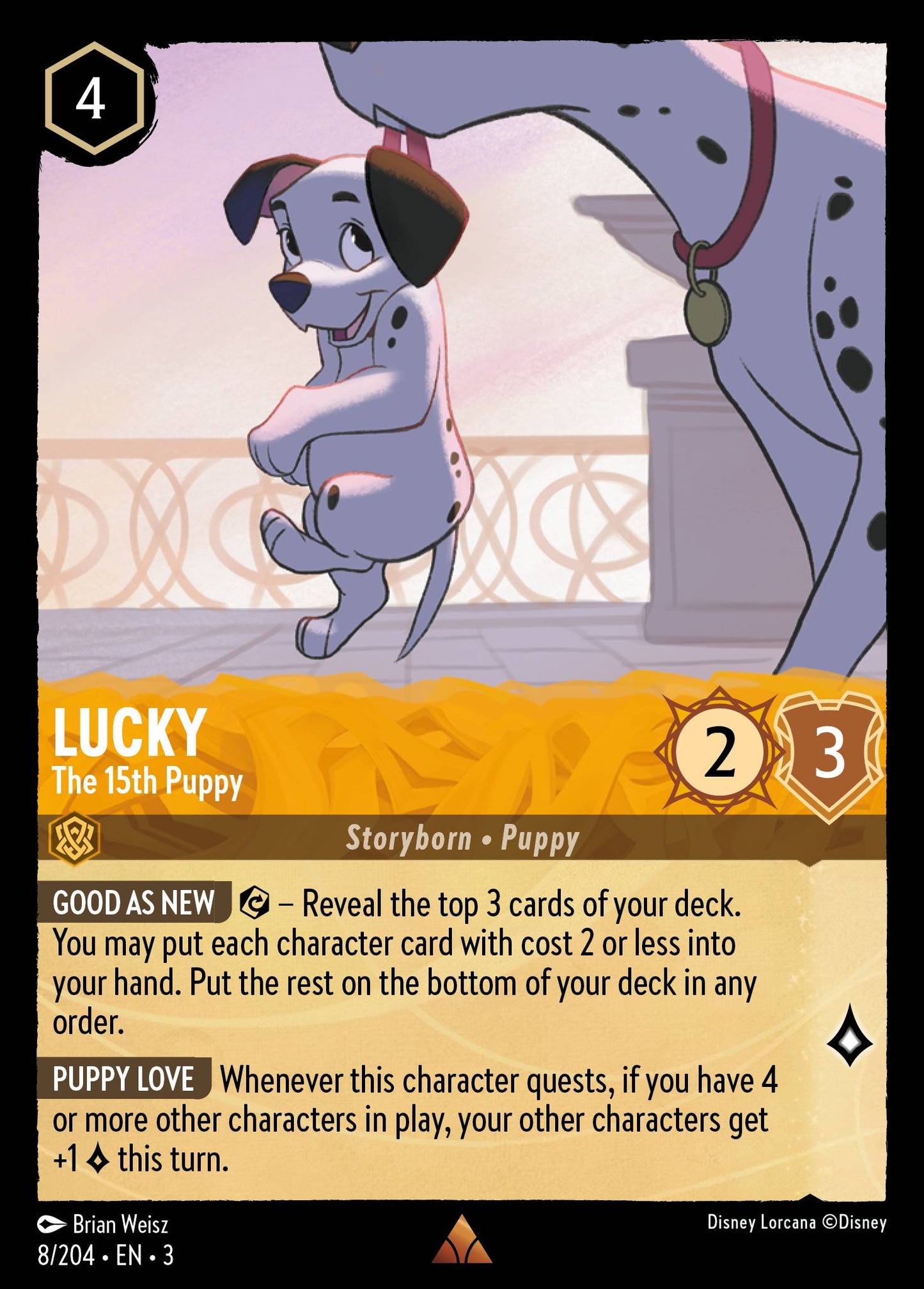 Lucky - The 15th Puppy - Rare Lorcana Card