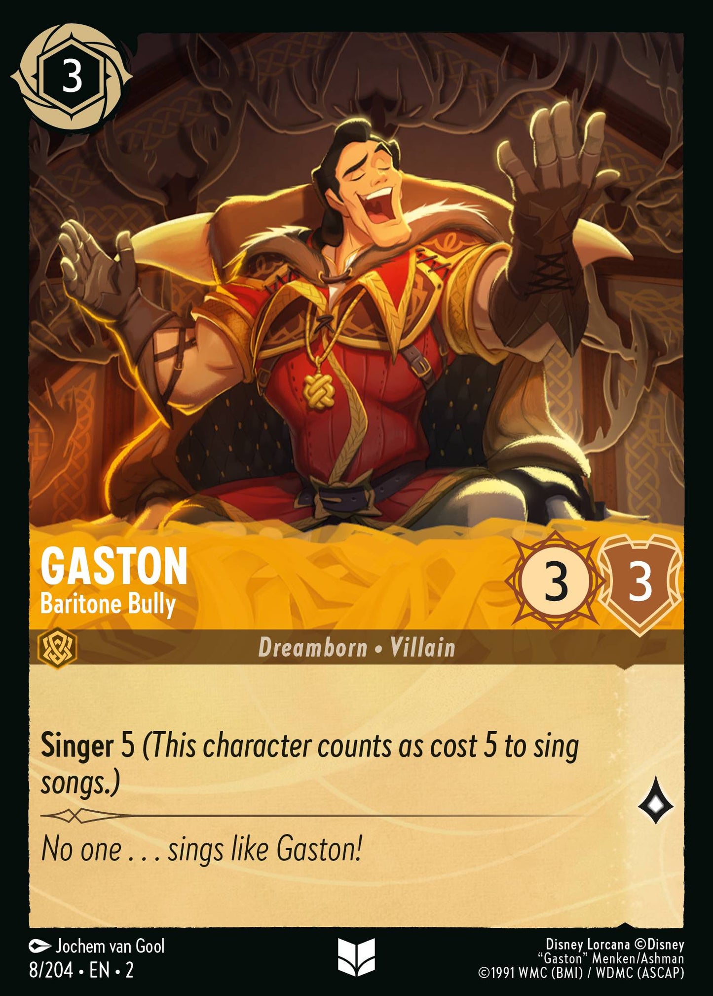 Gaston - Baritone Bully - Uncommon Lorcana Card