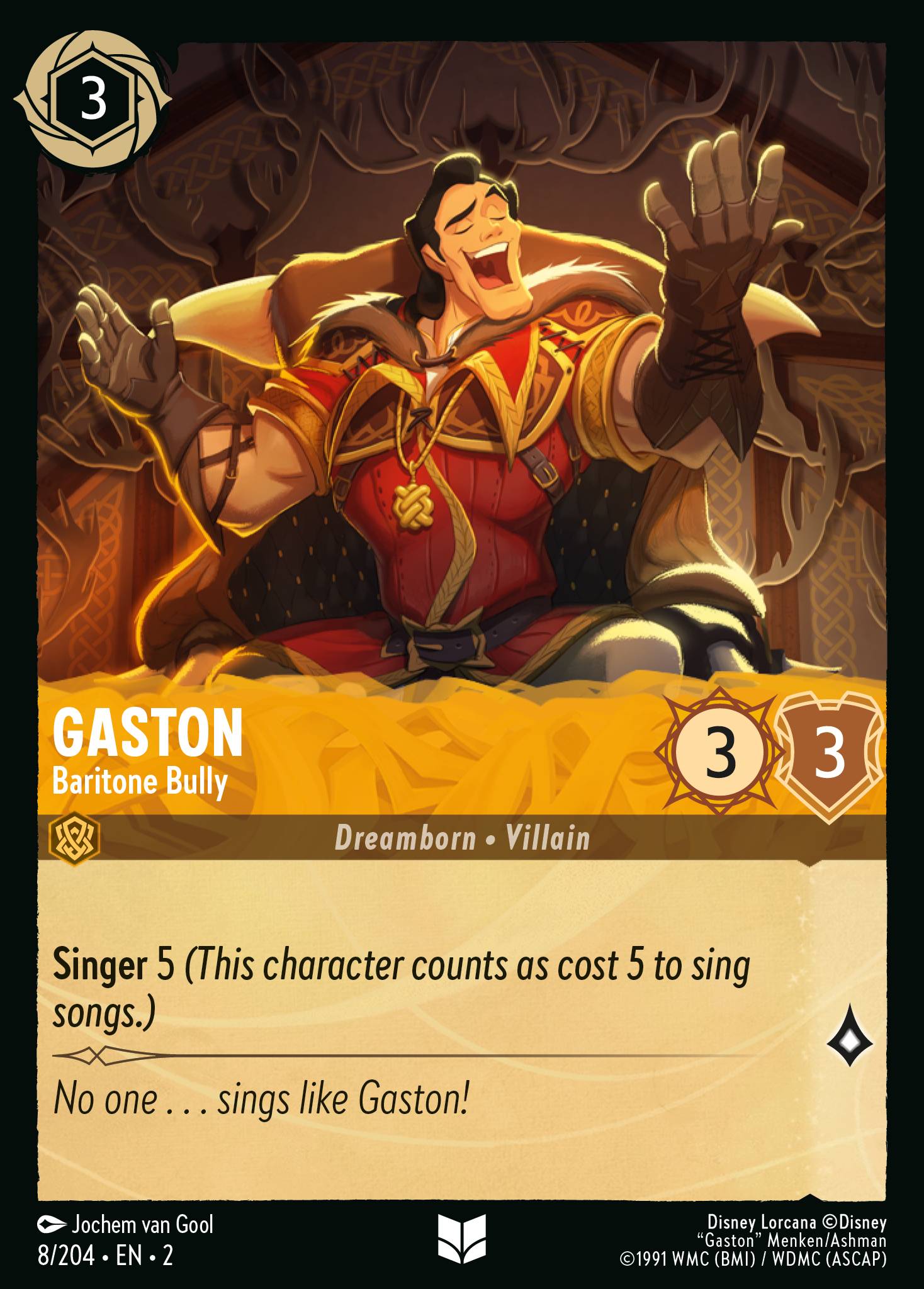 Gaston - Baritone Bully - Uncommon Lorcana Card