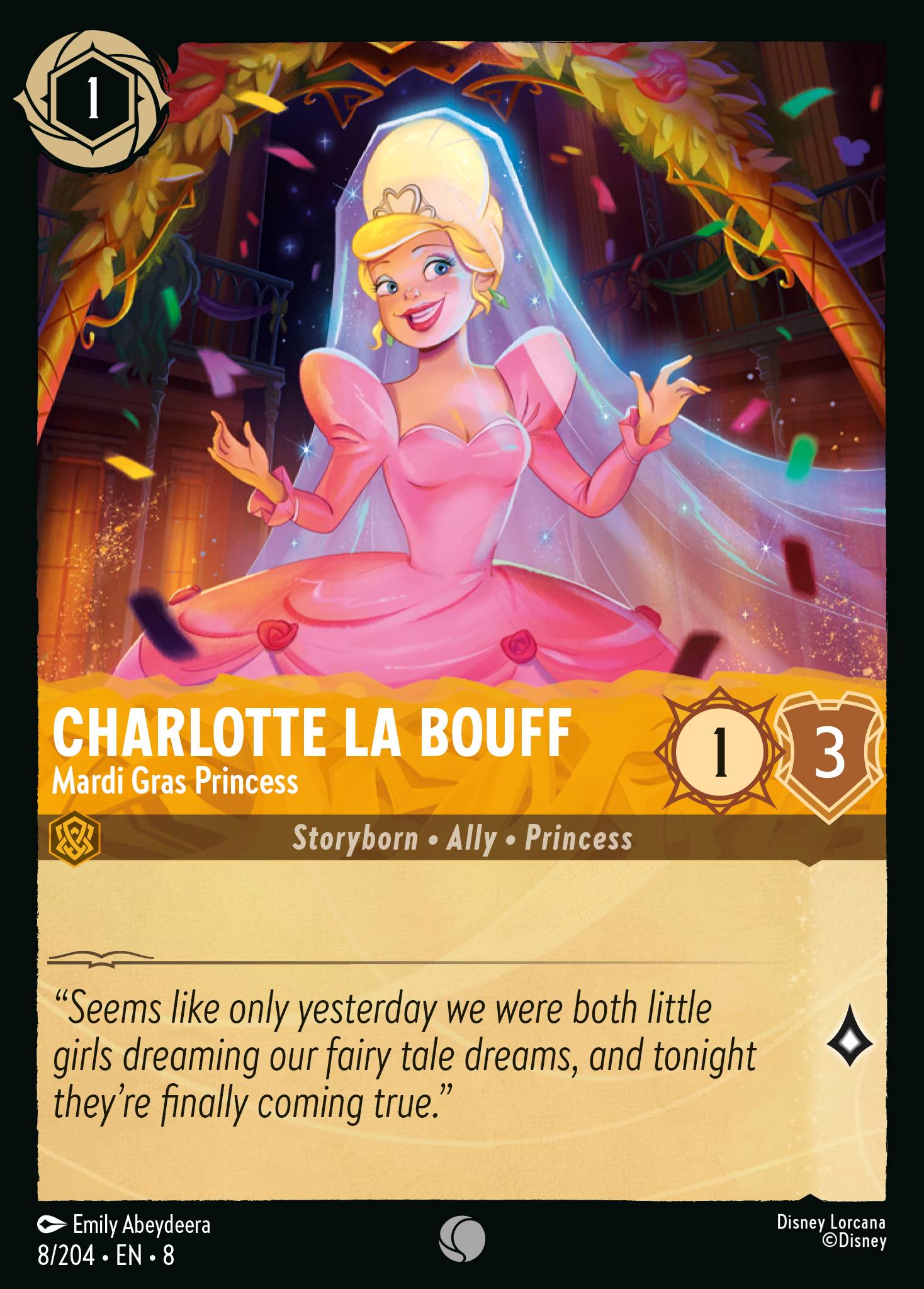 Charlotte La Bouff - Mardi Gras Princess - Common Lorcana Card