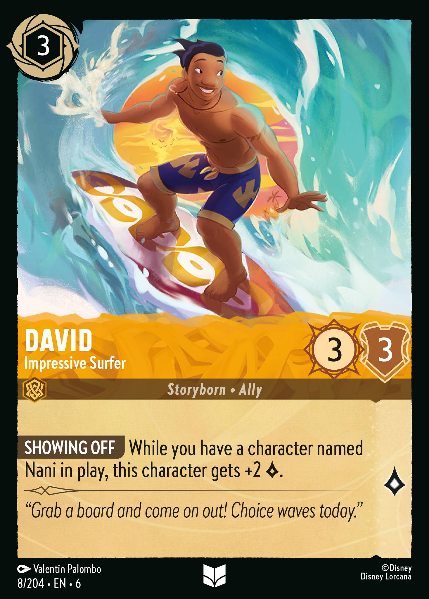 David - Impressive Surfer - Uncommon Lorcana Card