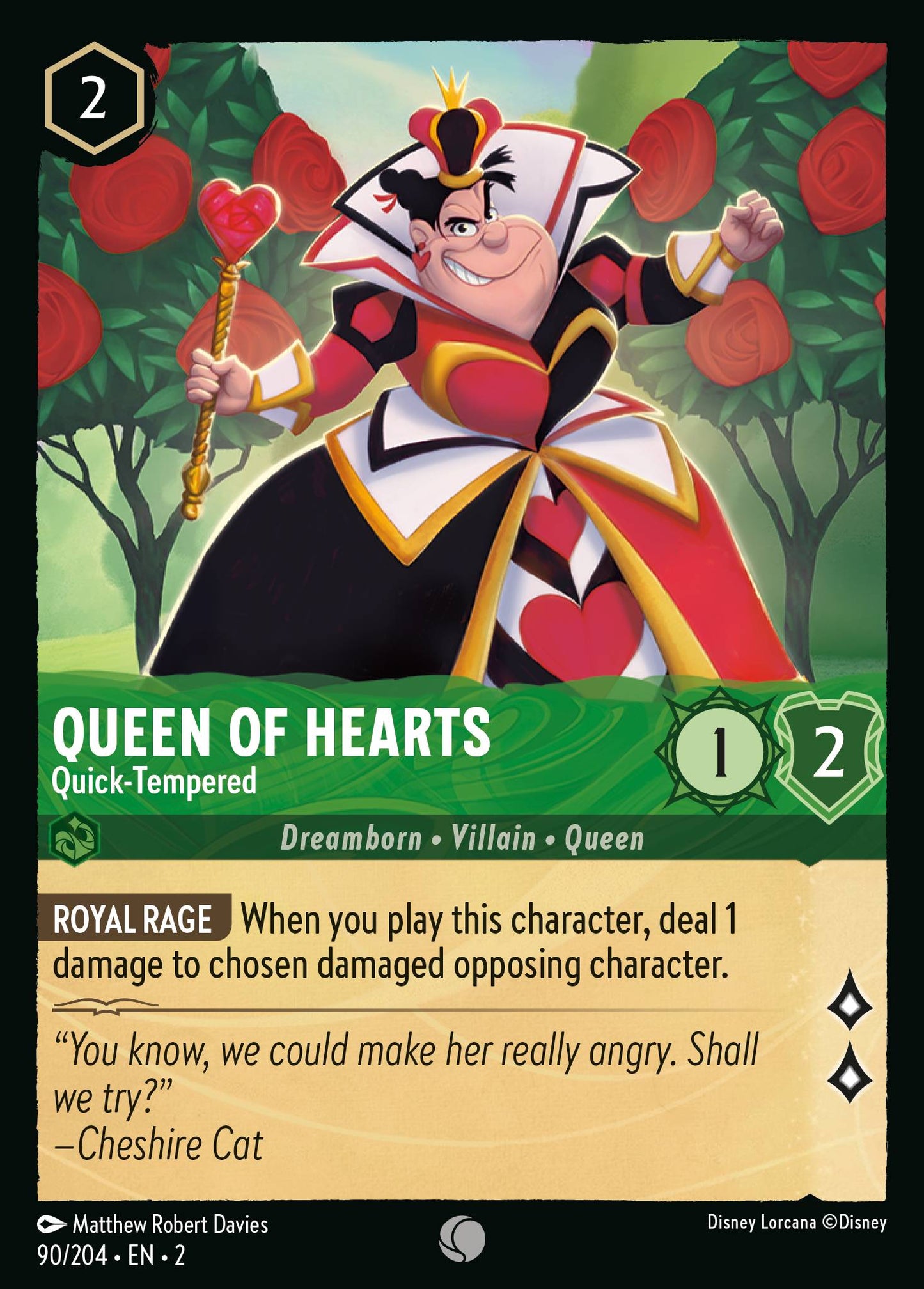 Queen of Hearts - Quick-Tempered - Common Lorcana Card
