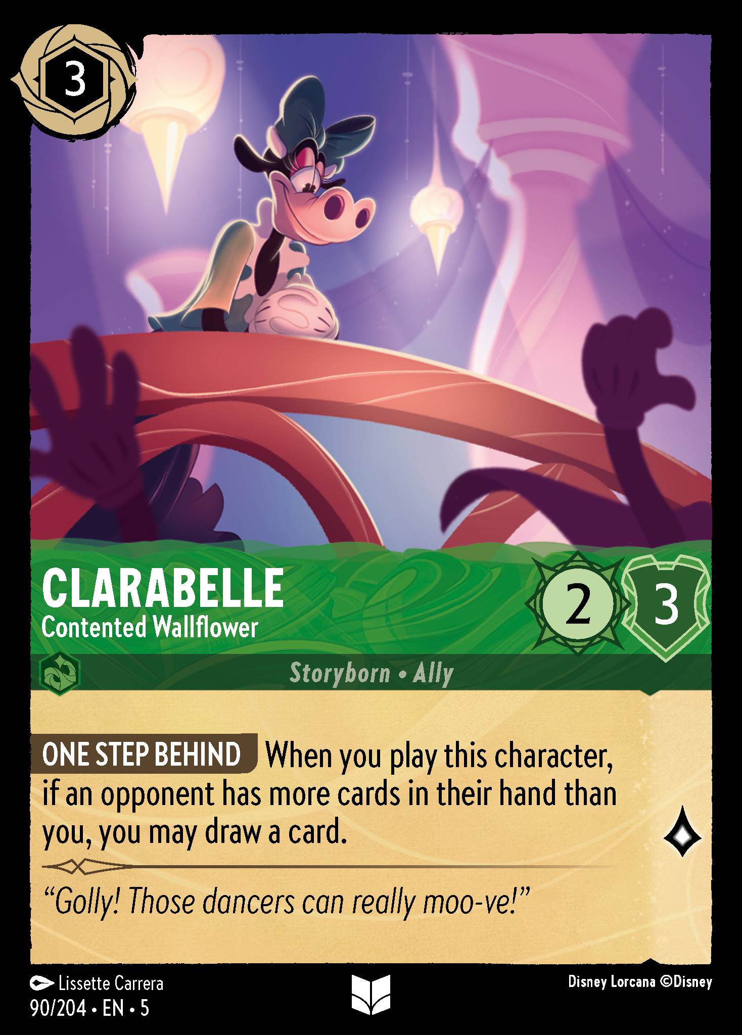 Clarabelle - Contented Wallflower - Uncommon Lorcana Card