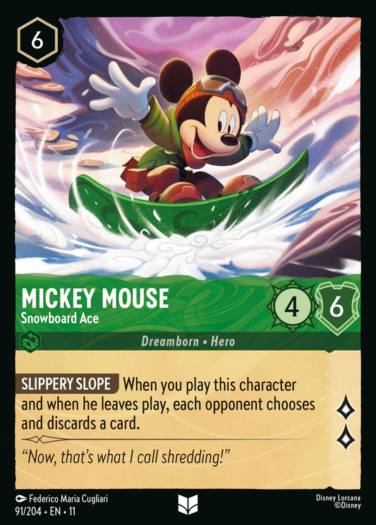 Mickey Mouse - Snowboard Ace - Uncommon Lorcana Card