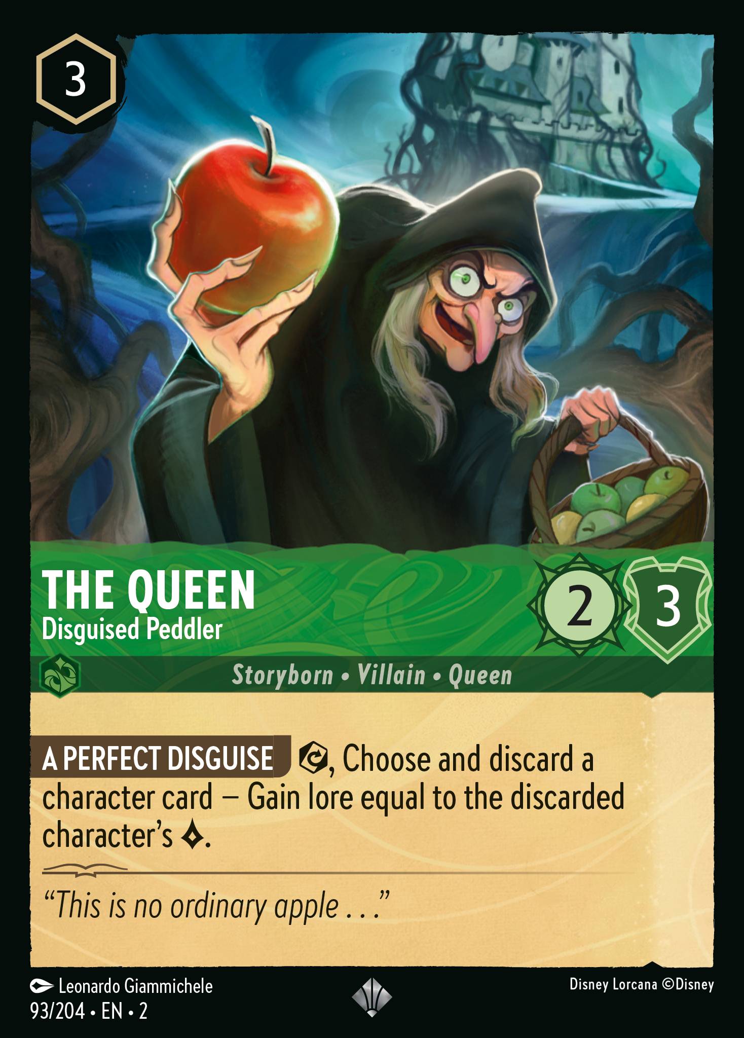 The Queen - Disguised Peddler - Super Rare Lorcana Card