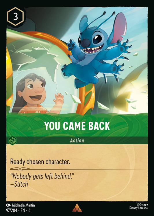 You Came Back - Rare Lorcana Card