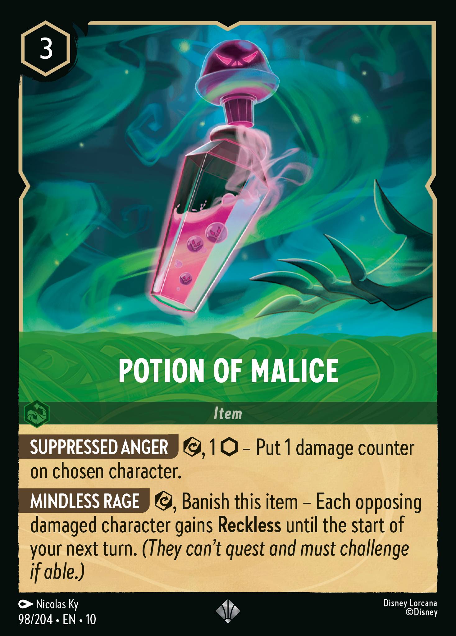 Potion of Malice - Super Rare Lorcana Card
