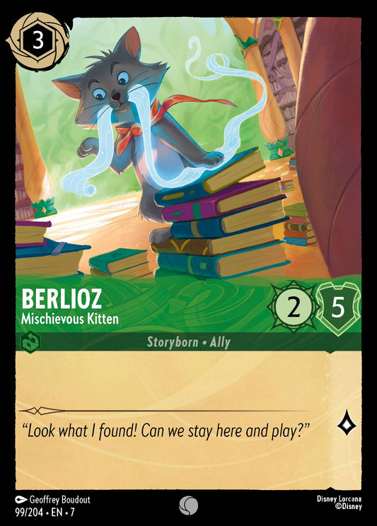Berlioz - Mischievous Kitten - Common Lorcana Card