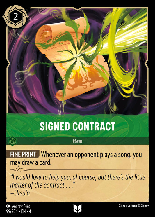 Signed Contract - Uncommon Lorcana Card